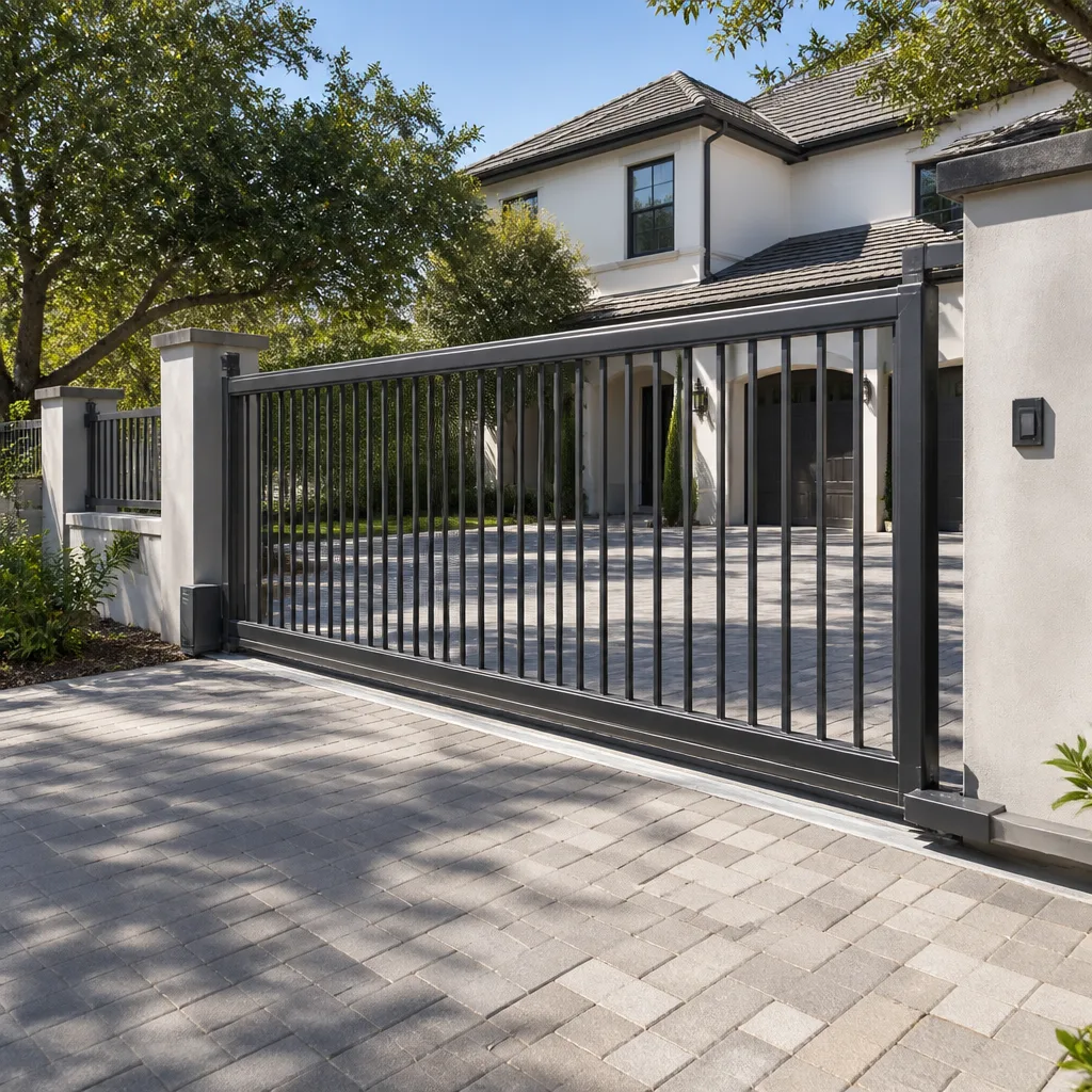 Sliding driveway gates