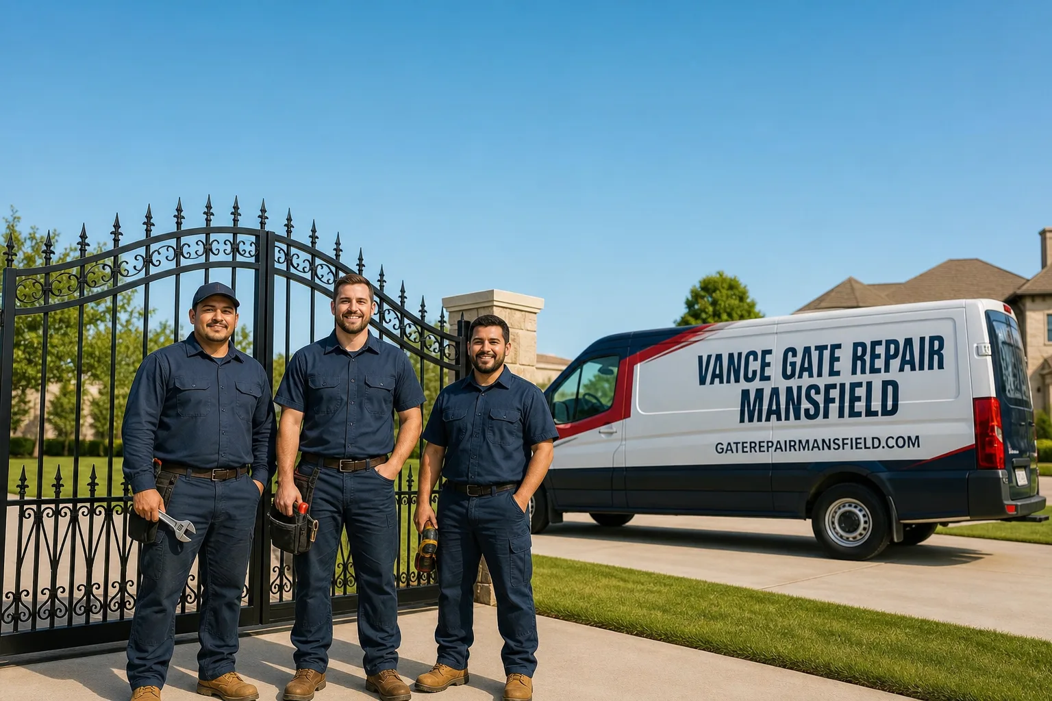 Vance Gate Repair Mansfield gate repair service vehicle and crew in Mansfield, TX